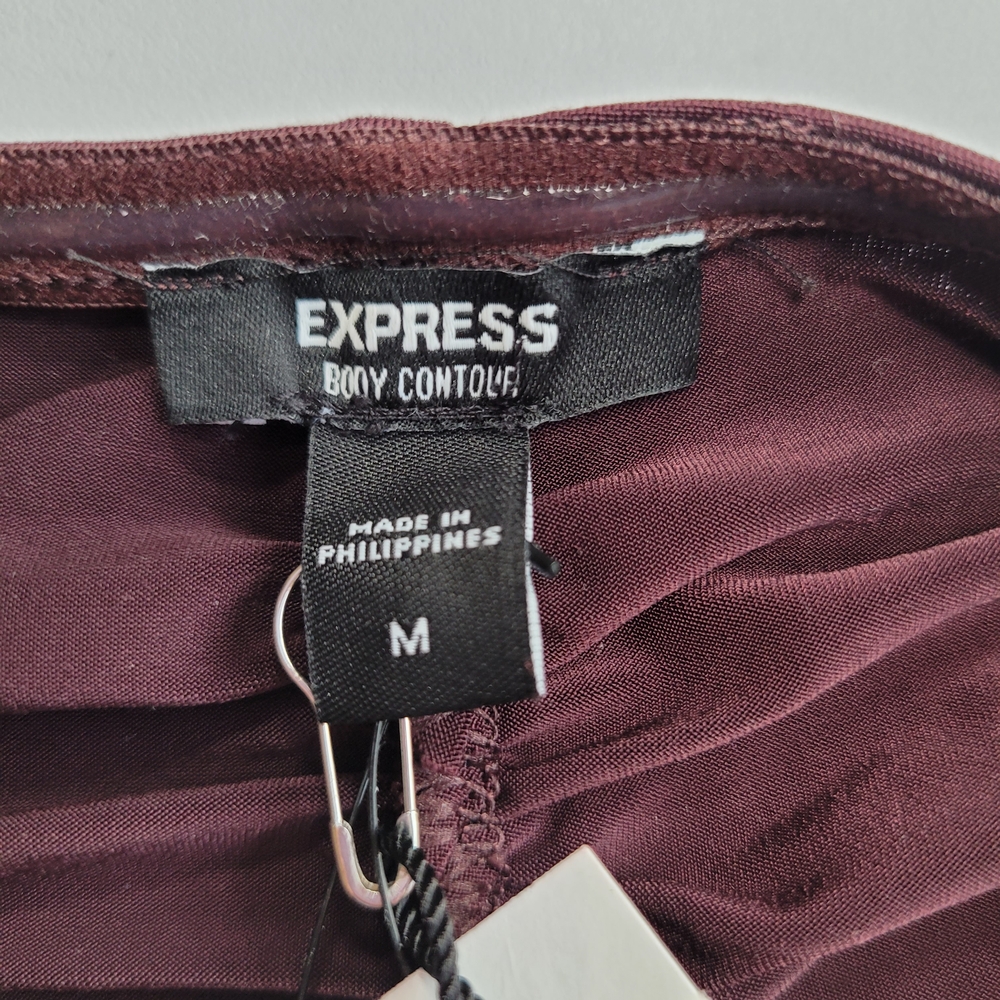 Express Maroon Gathered Bodysuit - Picture 5 of 5